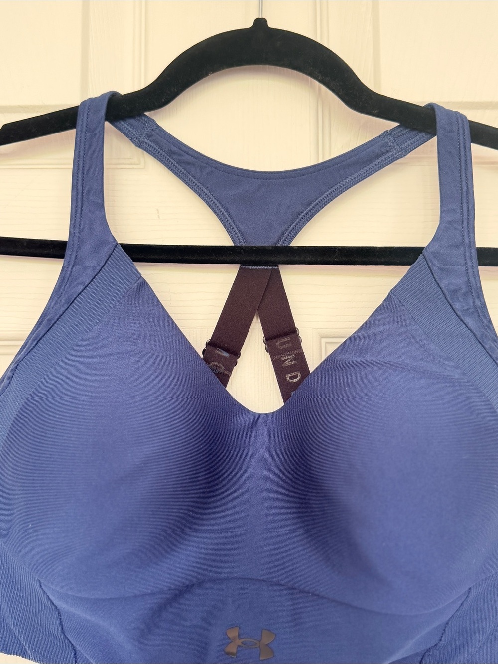 Under Armour Blue Racerback Sports Bra - Molded Cups - Picture 3 of 7